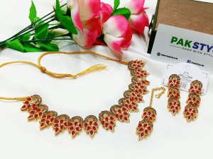 Indian Style Zircon Studded Party Wear Jewellery Set