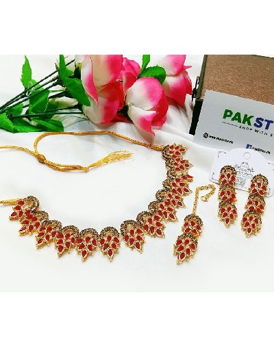 Indian Style Zircon Studded Party Wear Jewellery Set Price in Pakistan