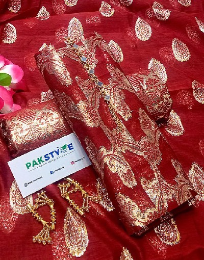 Glittering Lorex Weaved Cotton Jacquard Party Wear Dress Price in Pakistan