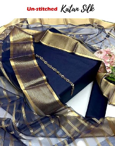 Banarsi Style Katan Silk Dress with Lining Organza Dupatta