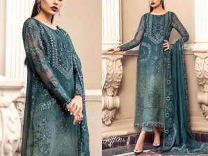 Luxury Handwork Heavy Embroidered Chiffon Wedding Dress 2024 Price in Pakistan