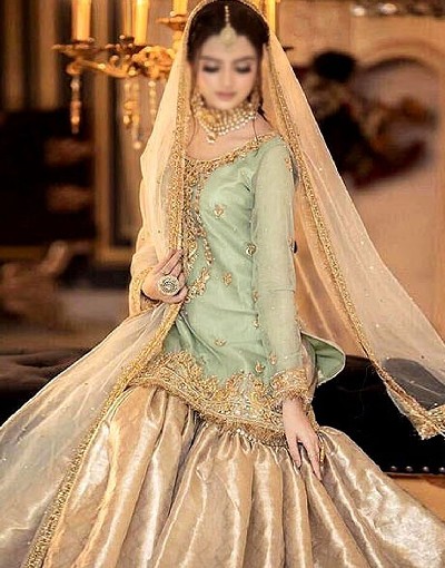 Heavy Embroidered with Masoori Wedding Dress 2024