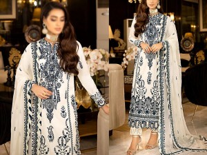 Heavy Embroidered White Chiffon Party Wear Dress 2024 Price in Pakistan