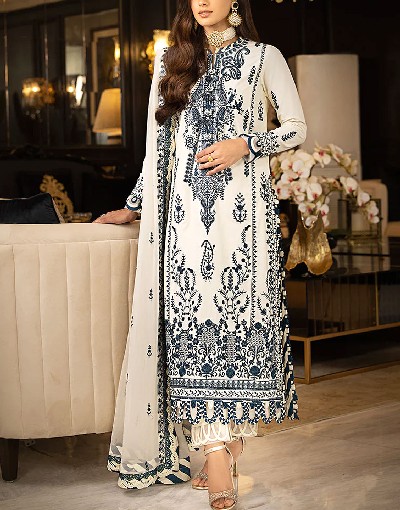 Heavy Embroidered White Chiffon Party Wear Dress 2023 Price in Pakistan