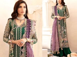 Luxury Handwork Heavy Embroidered Organza Wedding Dress 2024 with Inner Price in Pakistan