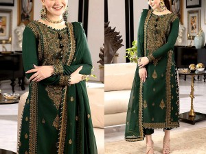 Heavy Embroidered Green Chiffon Wedding Dress 2024 Price in Pakistan