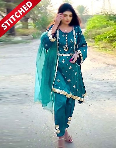 Ready-to-Wear Embroidered Fancy Shamoz Silk Party Wear Dress 2024 Price in Pakistan