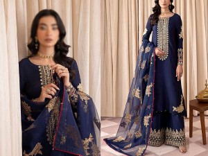 Fancy Embroidered Chiffon Party Wear Dress 2024 with Organza Dupatta Price in Pakistan