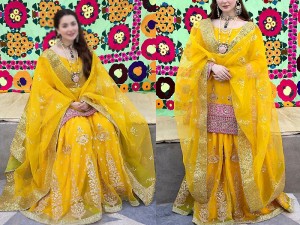 Heavy Embroidered Organza Bridal Mayun & Mehndi Dress 2024 Price in Pakistan