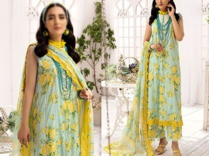 Digital Print Embroidered Swiss Lawn Dress with Silk Dupatta Price in Pakistan