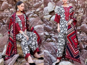 Digital Print Embroidered Lawn Dress 2024 with Lawn Dupatta Price in Pakistan