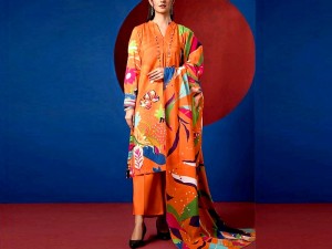Digital Print Lawn Dress 2024 with Diamond Voil Dupatta Price in Pakistan