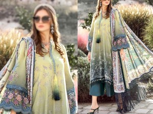 Elegant Embroidered Lawn Dress 2024 with Digital Print Silk Dupatta