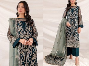 Luxury Heavy Embroidered Organza Wedding Dress 2024 Price in Pakistan