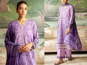 Fancy Embroidered EID Lawn Dress 2024 with Diamond Lawn Dupatta