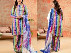 Digital All-Over Chunri Print Lawn Dress with Diamond Dupatta Price in Pakistan