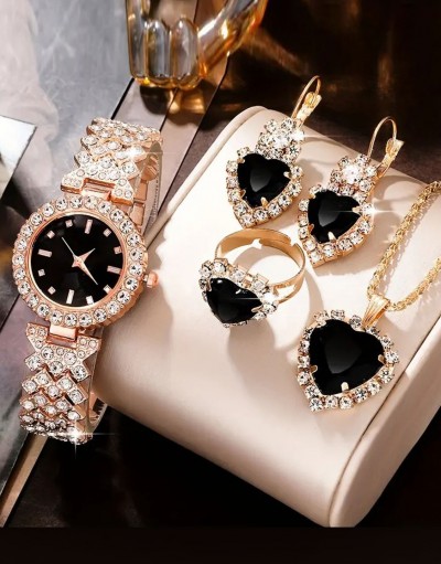 5-Pcs Glittering Women's Fashion Watch &
