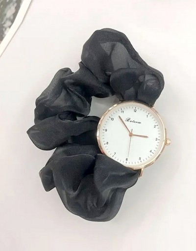 Cute Satin Hair Ring Black Strap Casual 