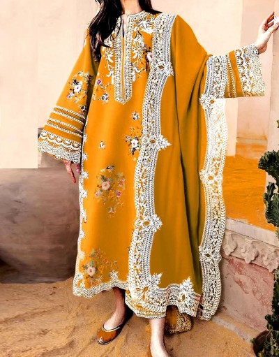 Elegant Embroidered Lawn Dress with Digi