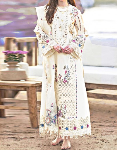 Heavy Schiffli Embroidered Lawn Dress 20