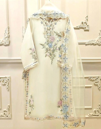 Heavy Embroidered with Adda Work Organza