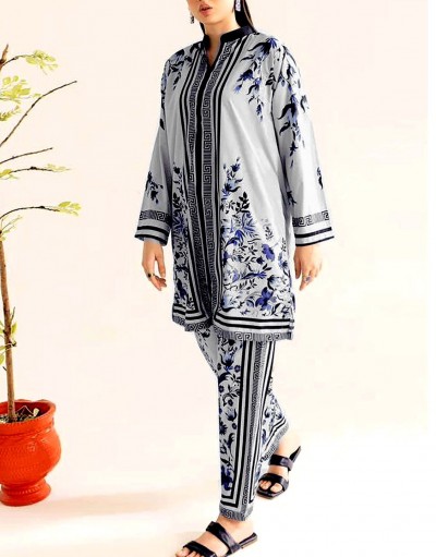 All-Over Print Khaddar Dress