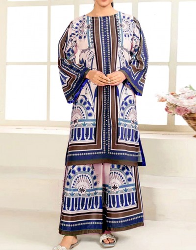All-Over Print Khaddar Dress