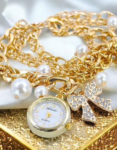 Glorious Multi Layer Bow Charm Bracelet Watch Price in Pakistan