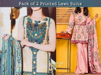 Pack of 2 Printed Lawn Suits Price in Pakistan